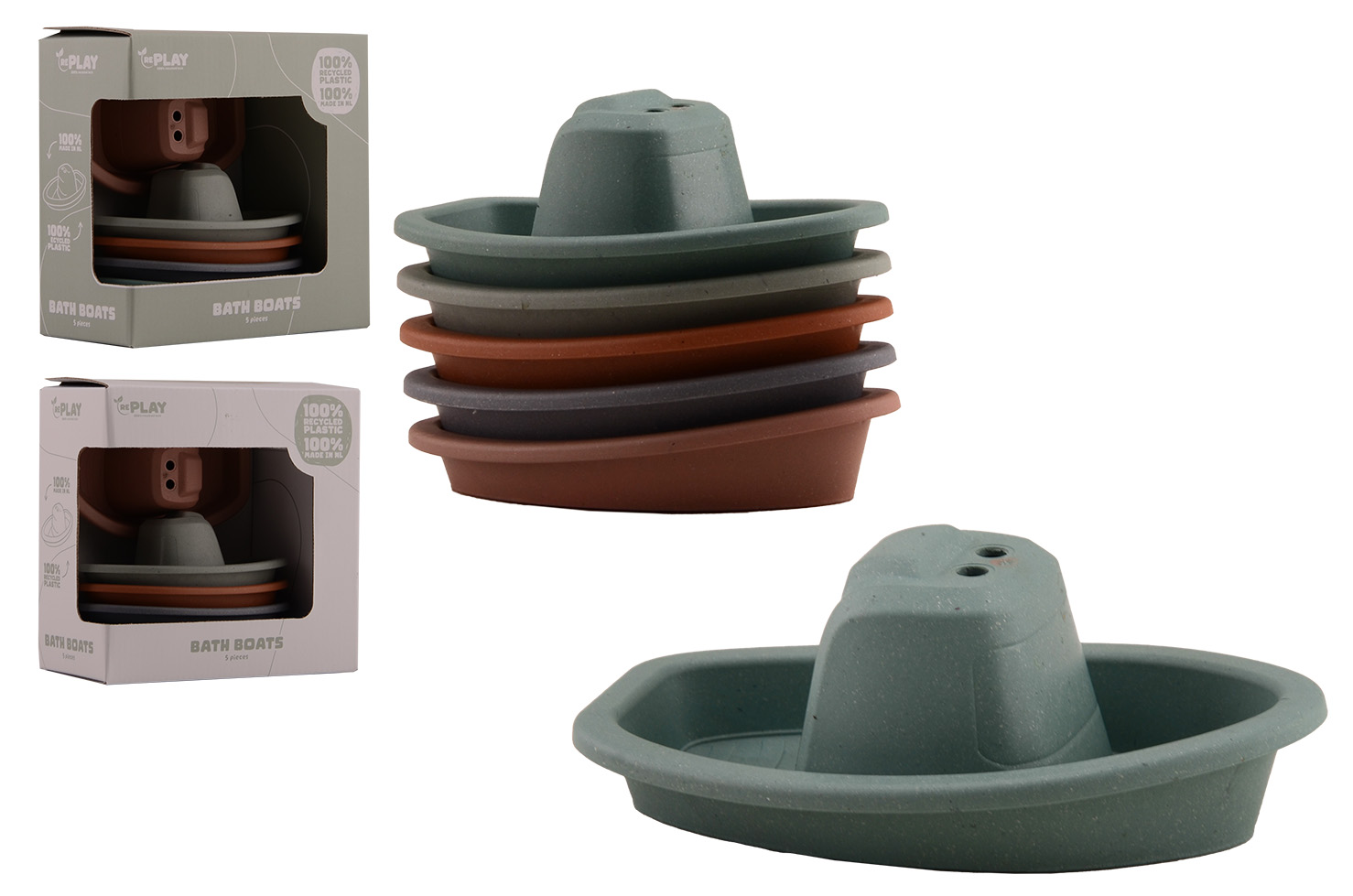 Happy World bad bootjes 5 stuks 100% Recycled gemaakt in NL