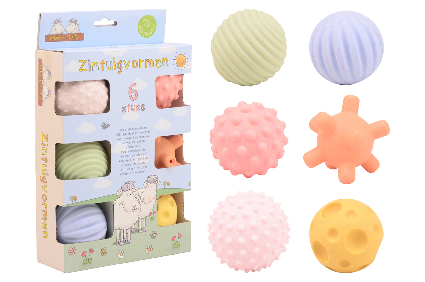 Mike & Molly - Motoriek en zintuig ballen 6 stuks in doos