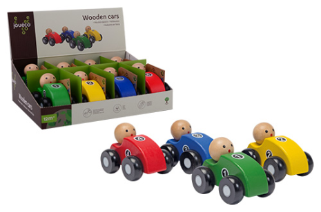 Joueco - Houten auto s 4 assorti in display