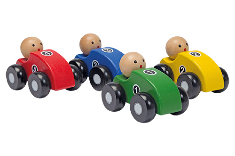 Joueco - Houten auto s 4 assorti in display