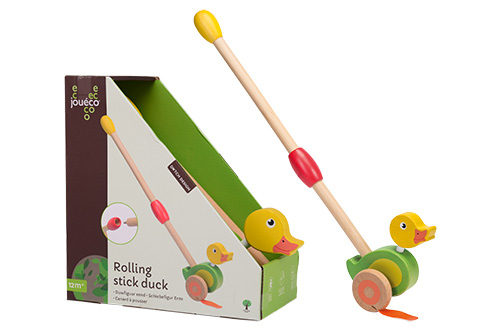 Joueco - Houten duwfiguur eend