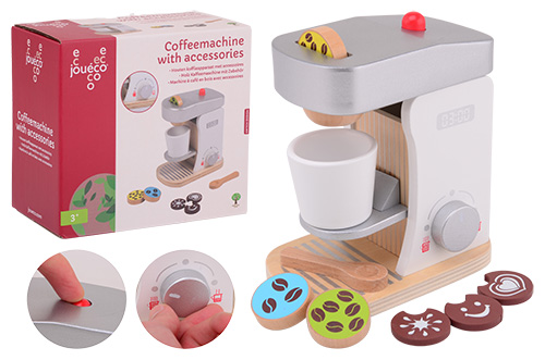 Joueco - Houten koffieapparaat met accessoires