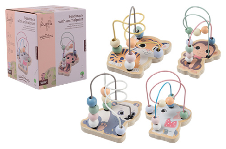 Joueco - The Wildies Family Kralenbaan met dierenprint, 4 as