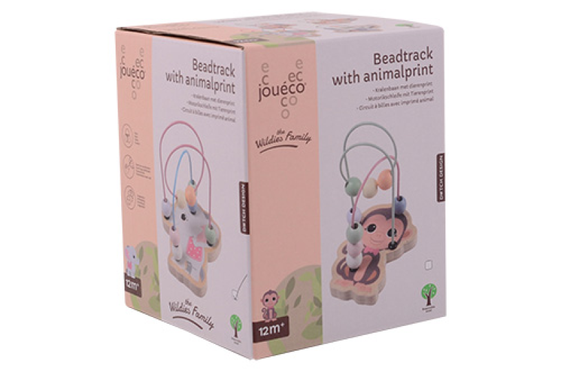 Joueco - The Wildies Family Kralenbaan met dierenprint, 4 as