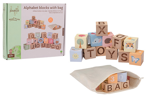 Joueco - The Wildies Family Alfabet blokken met zakje