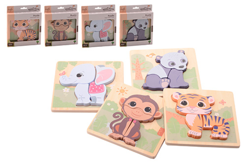 Jouéco - The Wildies Family puzzel 4 assorti