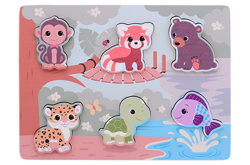 Joueco - The Wildies Family zachte vakjes puzzel