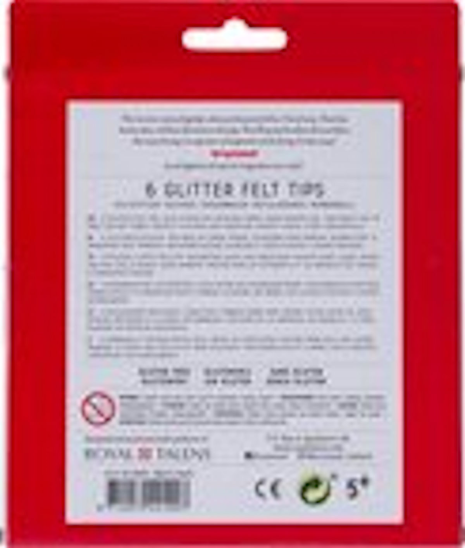 Bruynzeel glitter points set 6 viltstiften