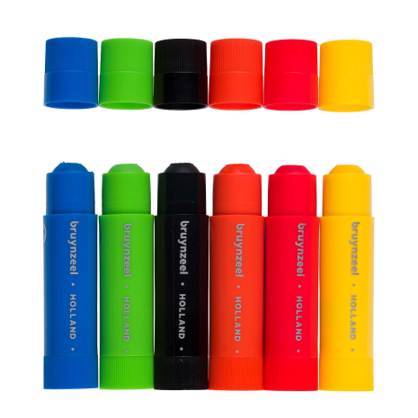 Bruynzeel Kids Plakkaatverf sticks set Basic 6 kleuren