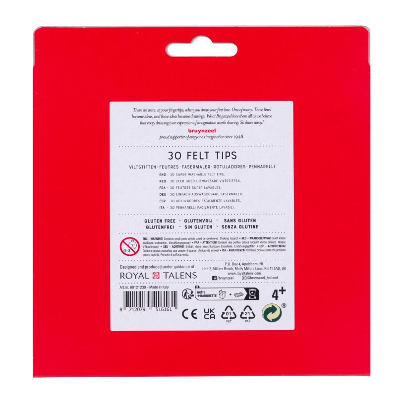 Bruynzeel Viltpunters etui - 30 viltstiften