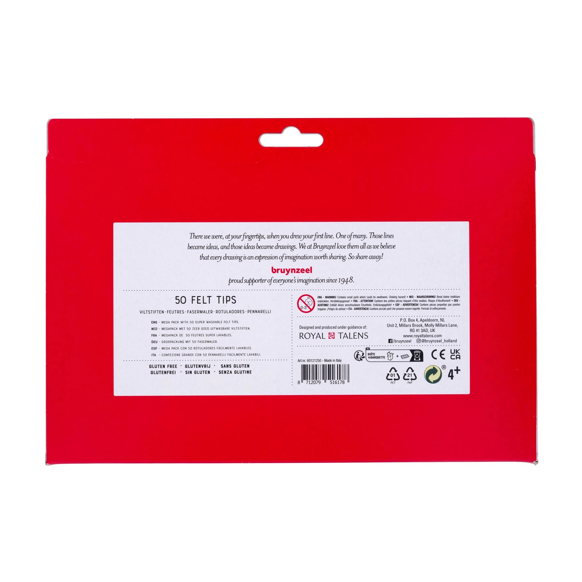 Bruynzeel Viltpunters etui - 50 viltstiften