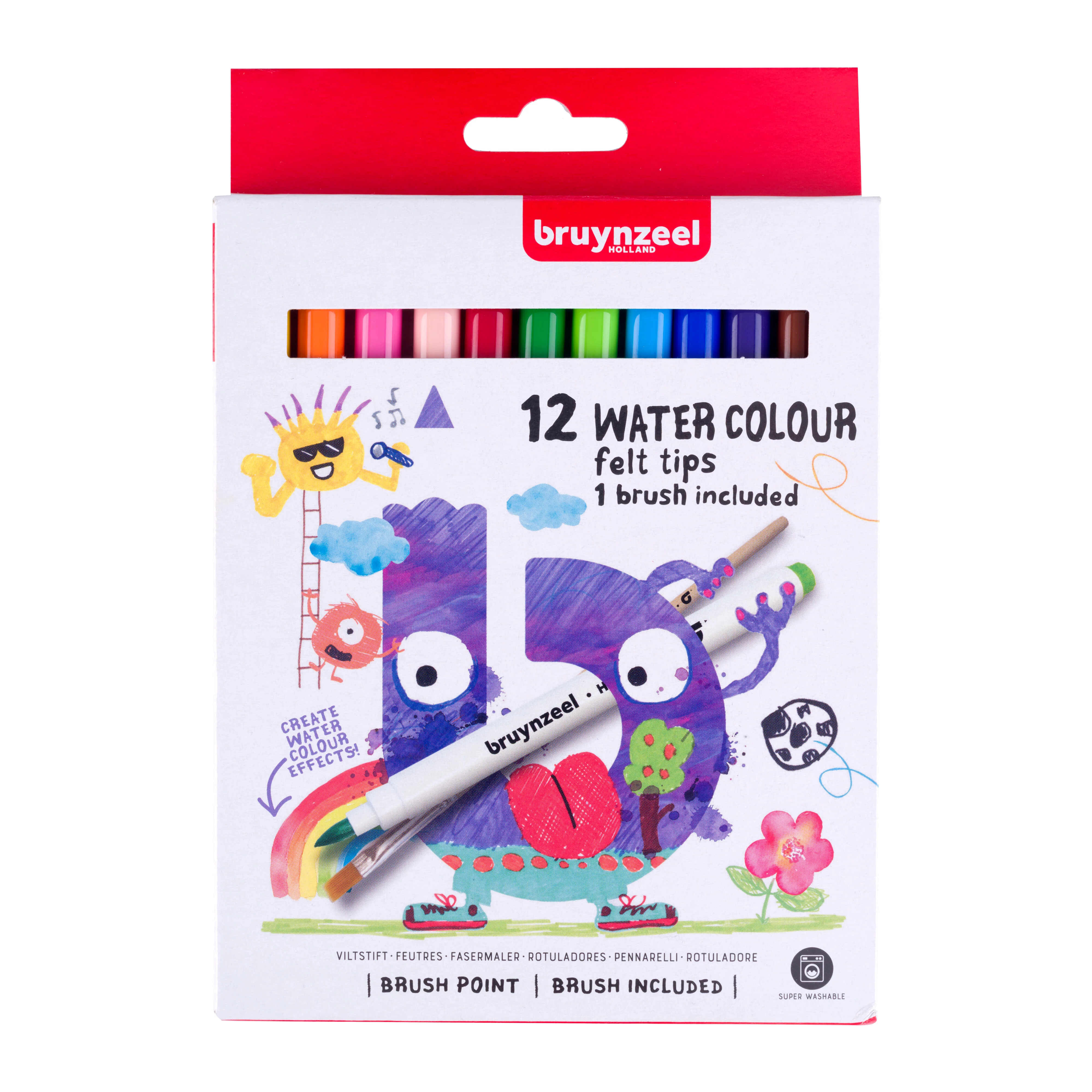 Bruynzeel Kids Waterverf Viltstiften set 12 stuks