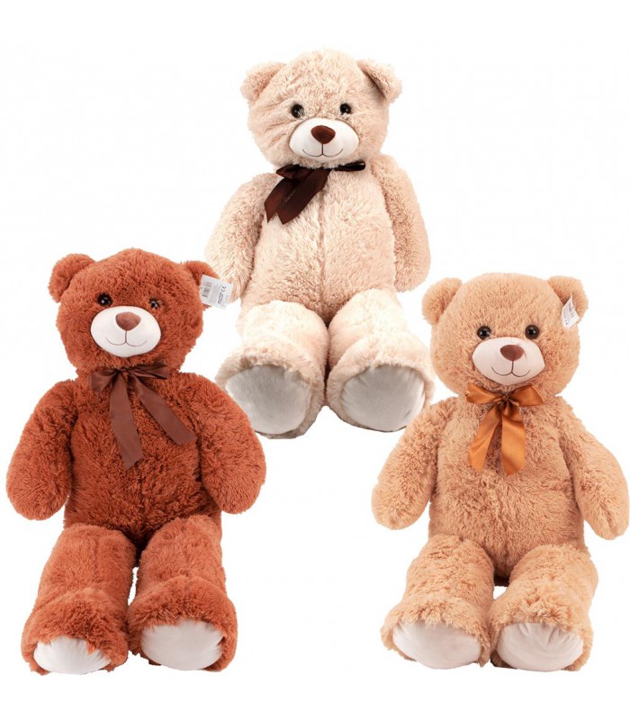 Beer Pluche met strik 100cm assorti