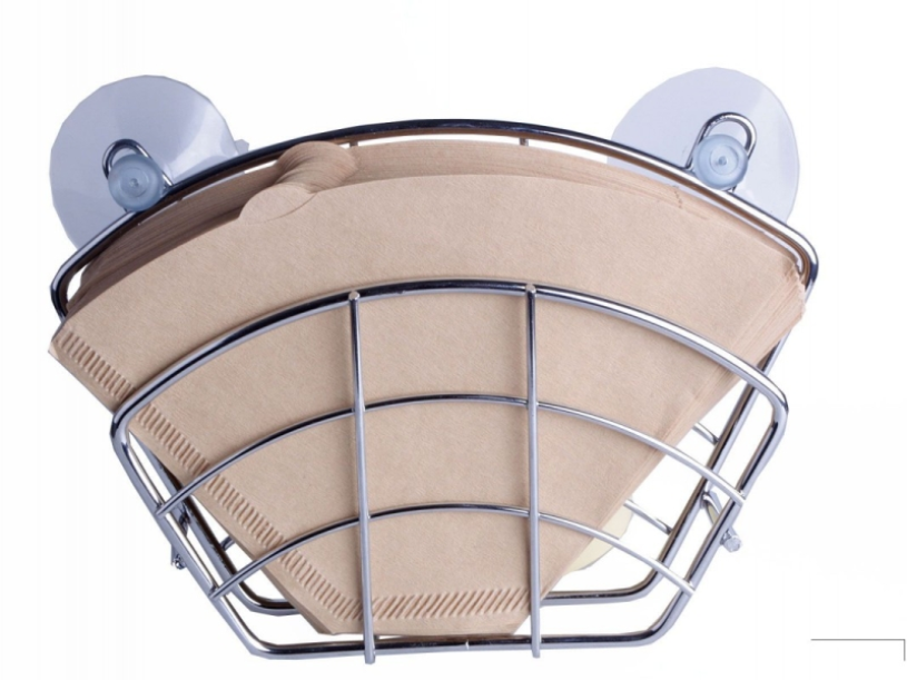 Koffiefilterhouder chroom met zuignap