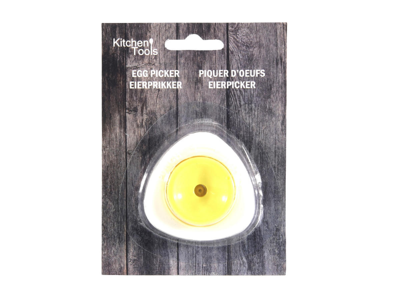 Eiprikker kunststof geel/wit
