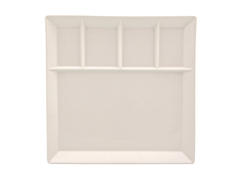 Gourmet/Fonduebord 24,5x24,5cm wit