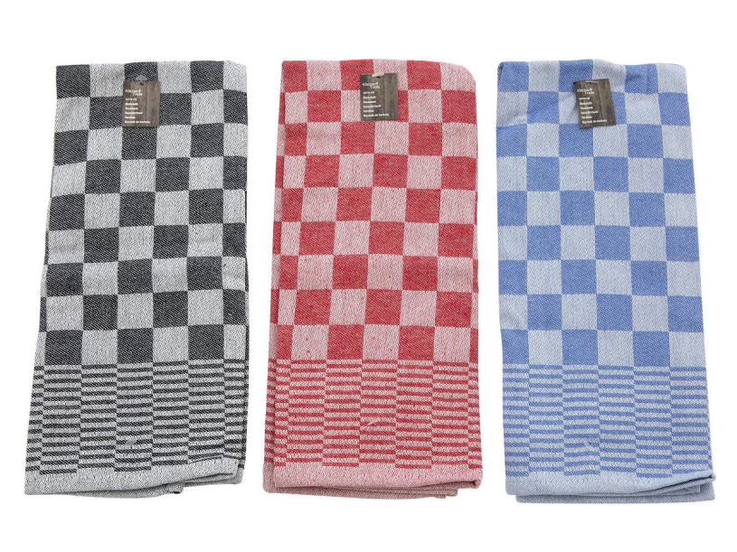 Theedoek 45x70cm ruitkatoen 2 assorti kleur