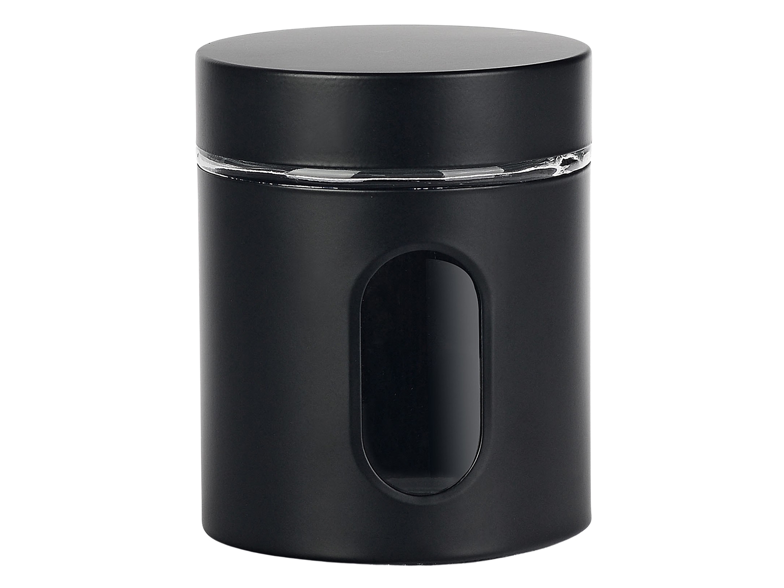 Voorraadpot venster 600ml - mat zwart