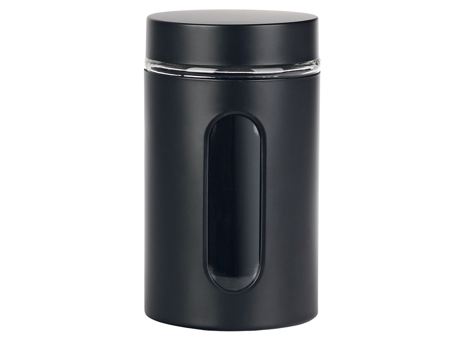 Voorraadpot venster 900ml - mat zwart