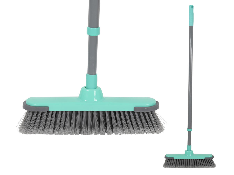 Bezem telescoop grijs/turquoise