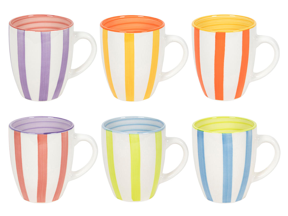 Servies aardewerk Summer Stripes mok 340ml assorti