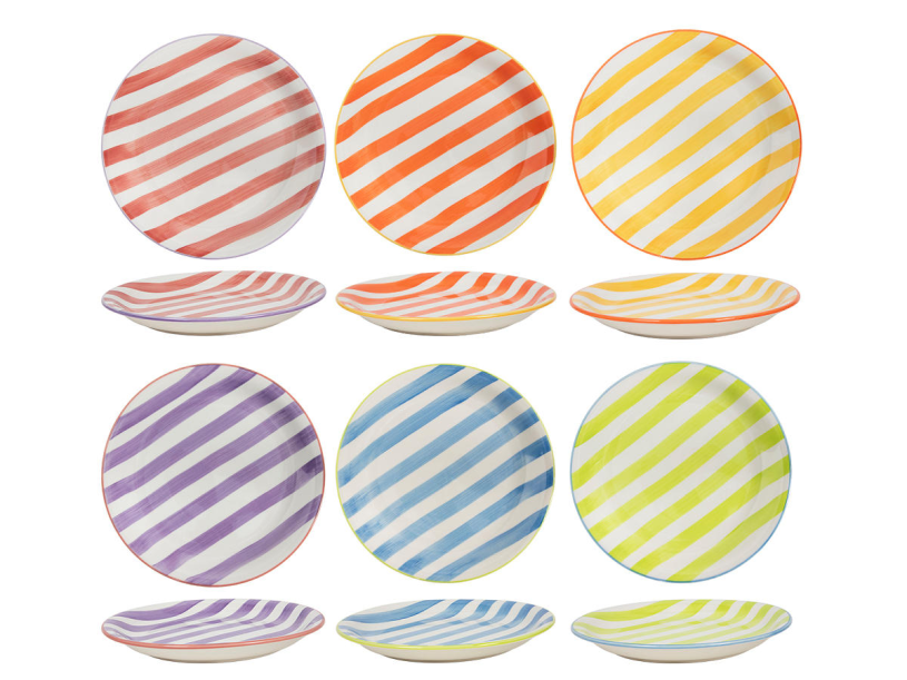 Servies aardewerk Summer Stripes bord 27cm assorti