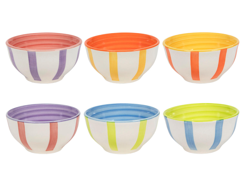 Servies aardewerk Summer Stripes schaal 12cm assorti