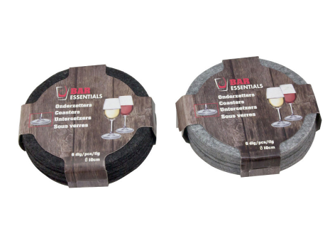 Onderzetter vilt rond dia 10cm set 6 stuks