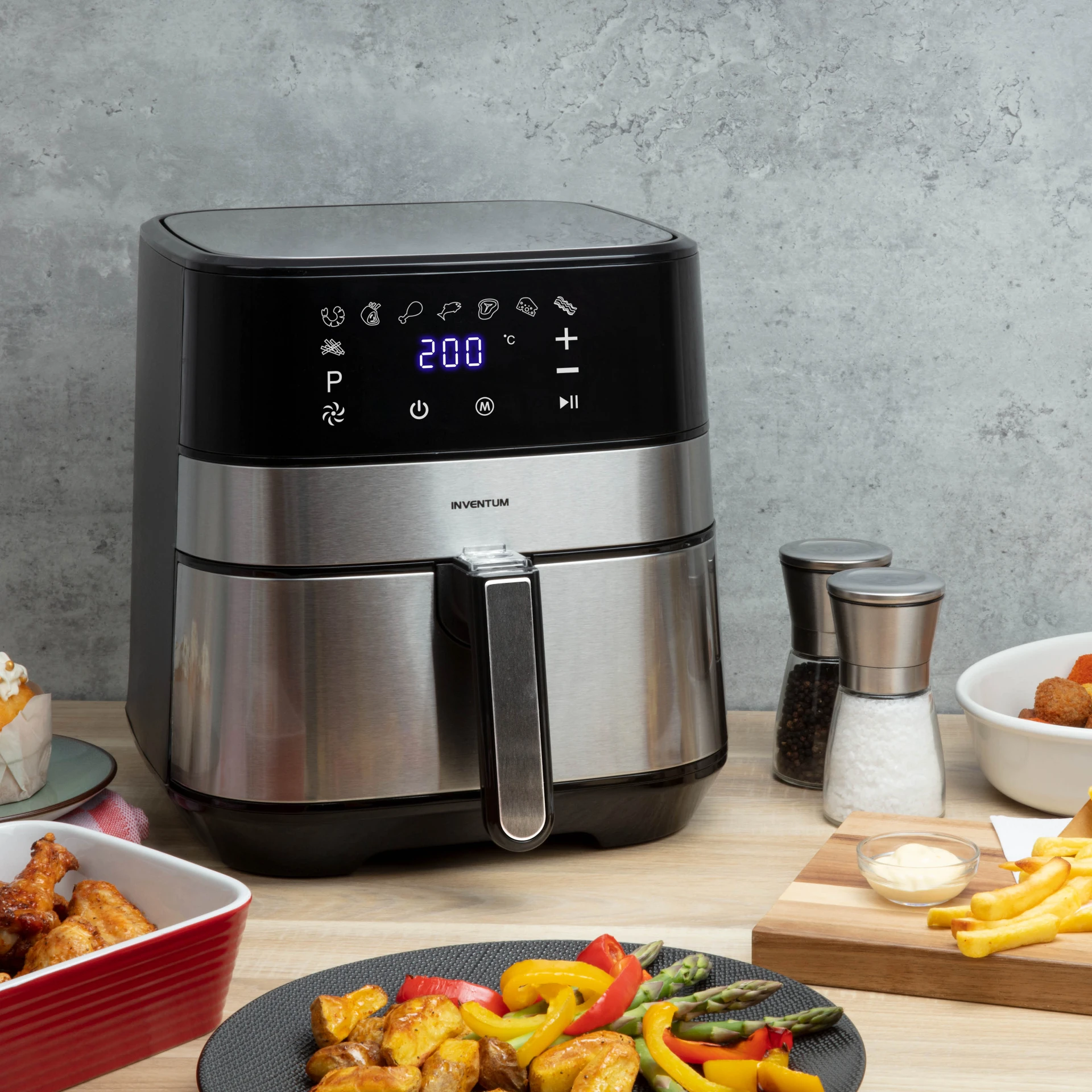 Inventum GF500HLD Airfryer Friteuse 5L Zwart/RVS 1700W