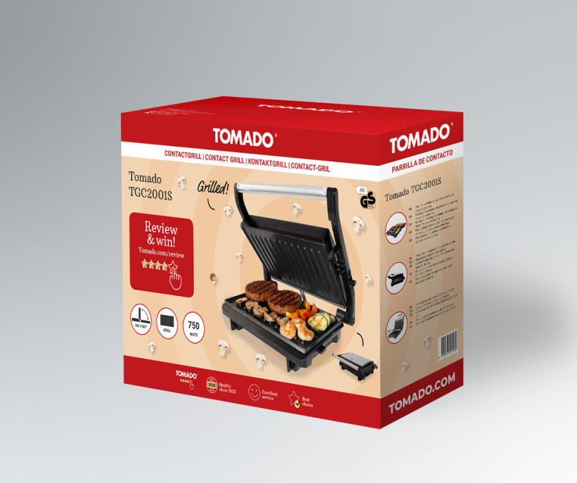 Tomado Contactgrill 750W zwart/RVS