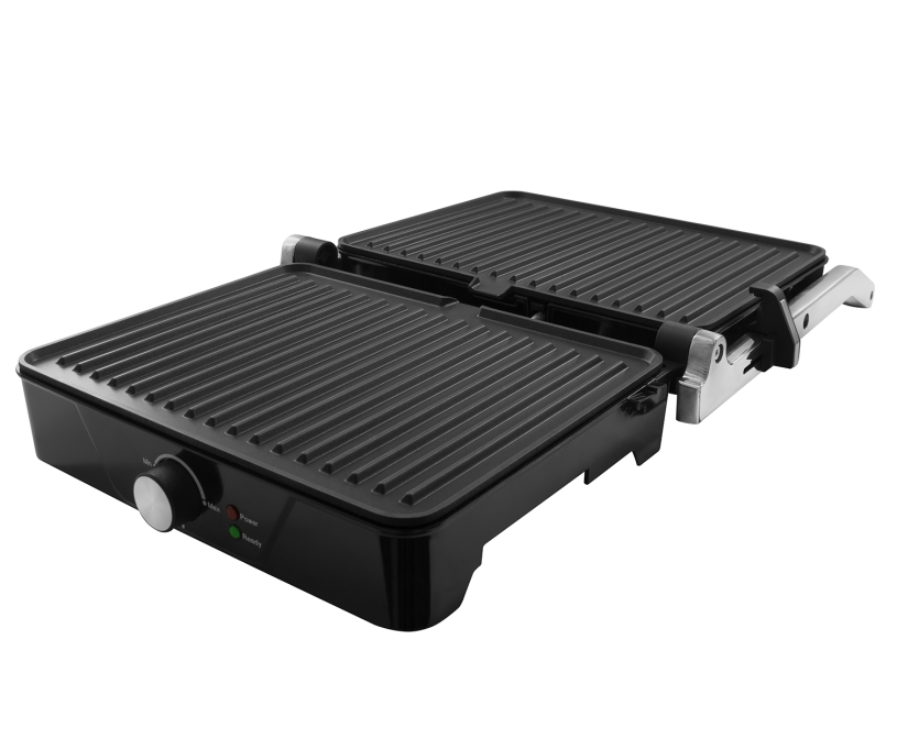 Tomado Contactgrill 2000W zwart/RVS zwevende bovenplaat