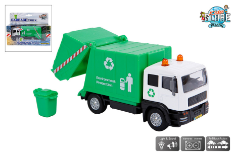 Kids Globe vuilniswagen 15cm met L/G