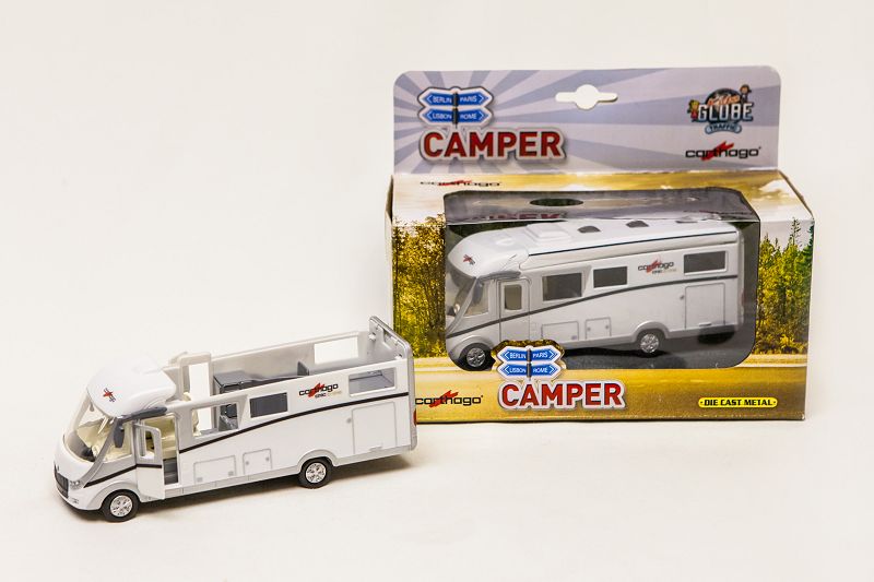 Kids Globe Die Cast pull back Carthago Camper met licht 16cm