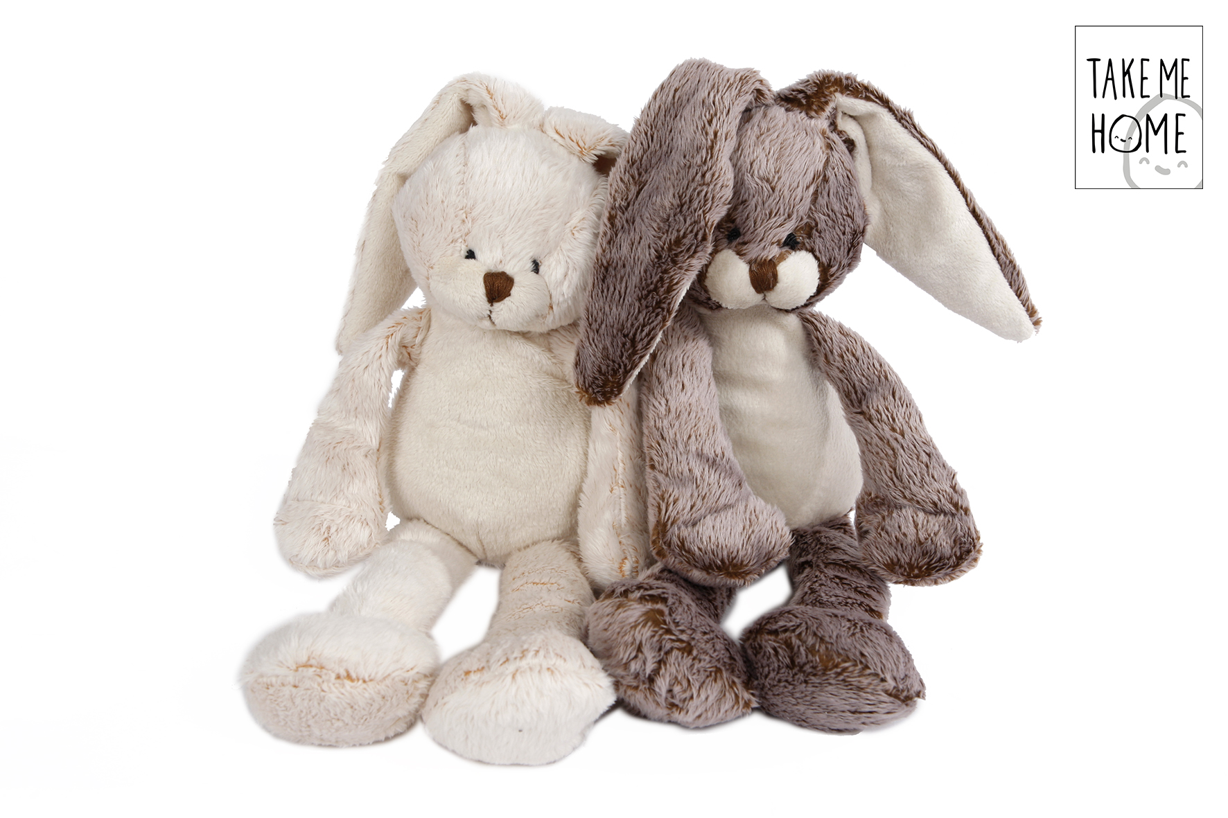 Take Me Home konijn pluche zittend 2 ass 19/29cm
