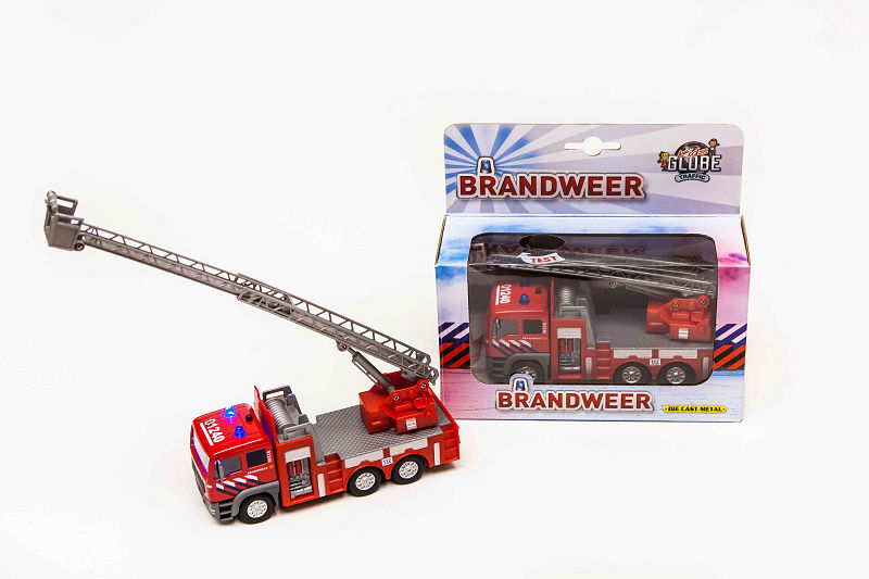 Kids Globe Brandweer Die-Cast ladderwagen l/g