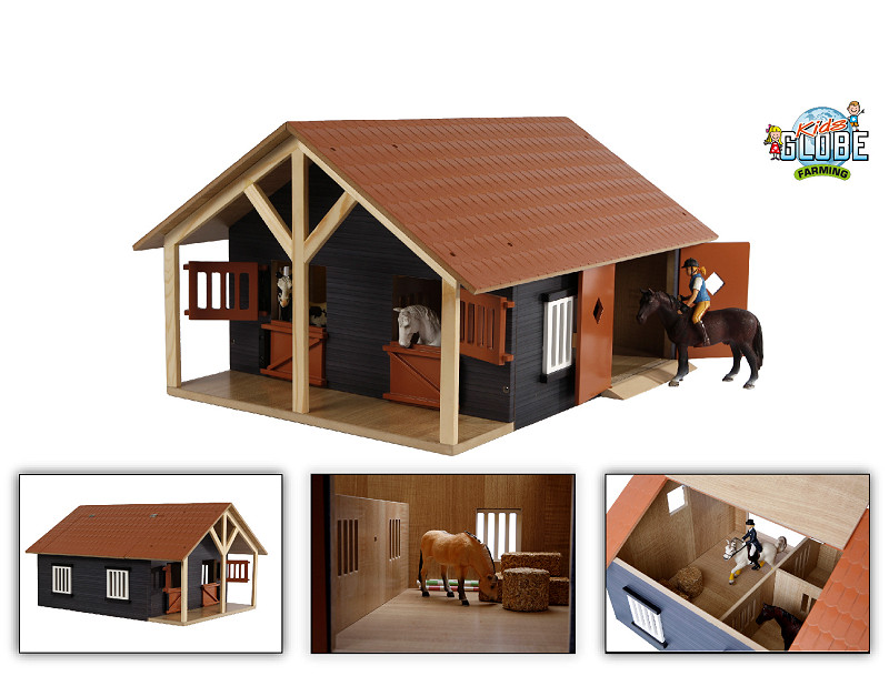 Kids Globe Paardenstal met 2 boxen en berging 51x40,5x27,5cm