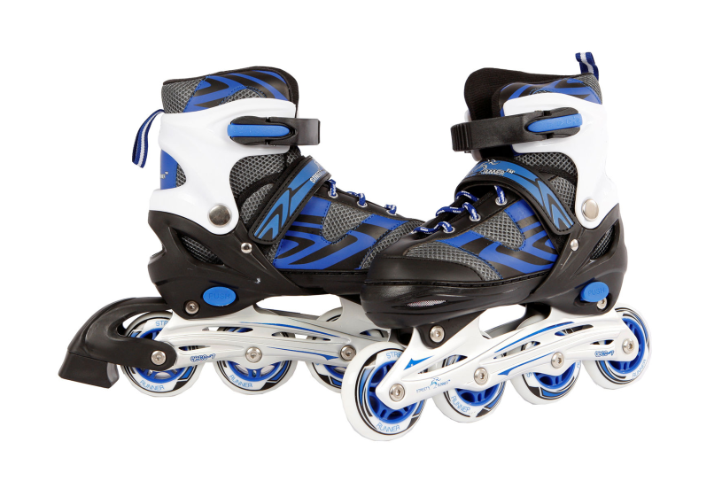 Inline skates blauw/zwart abec7 alu frame verstelbaar 35-38