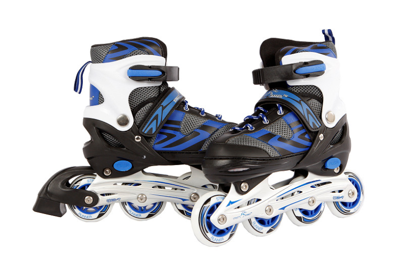 Inline skates blauw/zwart abec7 alu frame verstelbaar 39-42