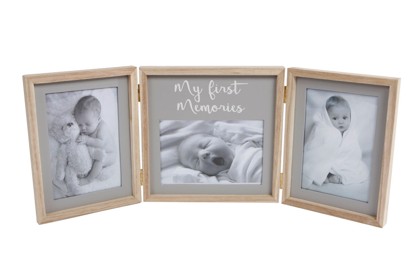 Fotolijst My First Year '3-luik' 50x20x1,5cm grijs/hout