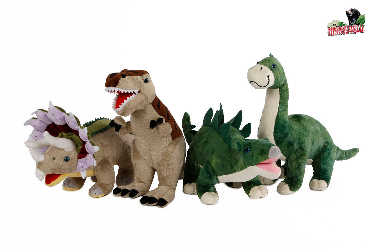 DinoWorld dinosaurus pluche 36cm 4 assorti