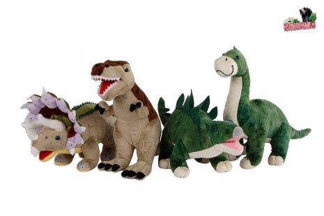 DinoWorld dinosaurus pluche 36cm 4 assorti