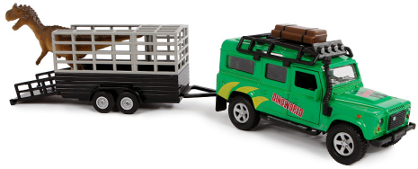 Kids Globe Die Cast pull back Landrover Dino transport 29cm