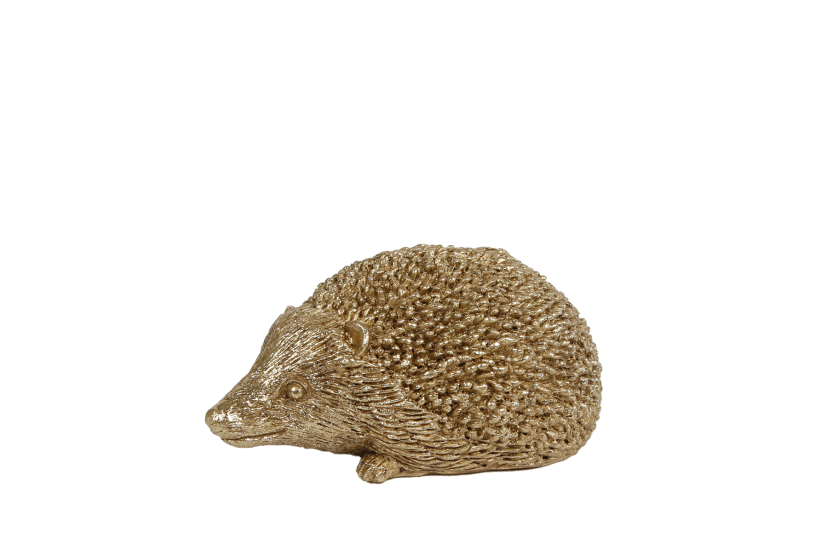 Sculptuur Egel S goud polystone 9x6x4cm