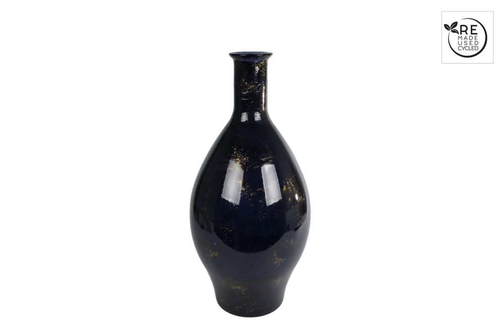 3R Vaas Meguino XL zwart/goud glas 28x28x60cm