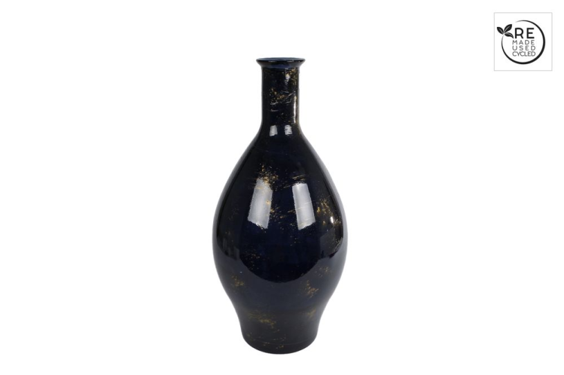 3R Vaas Meguino XL zwart/goud glas 28x28x60cm