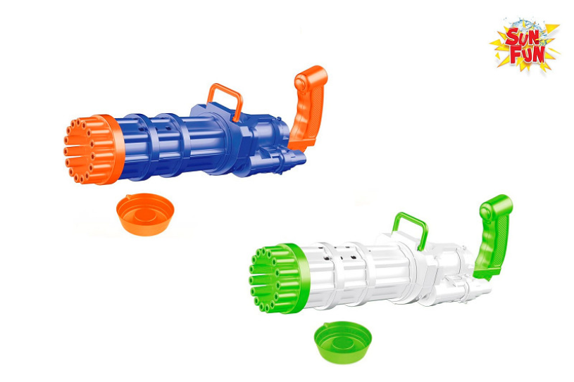 Sun Fun Bellenblaaspistool ass 19cm B/O met 50ml bellenblaas