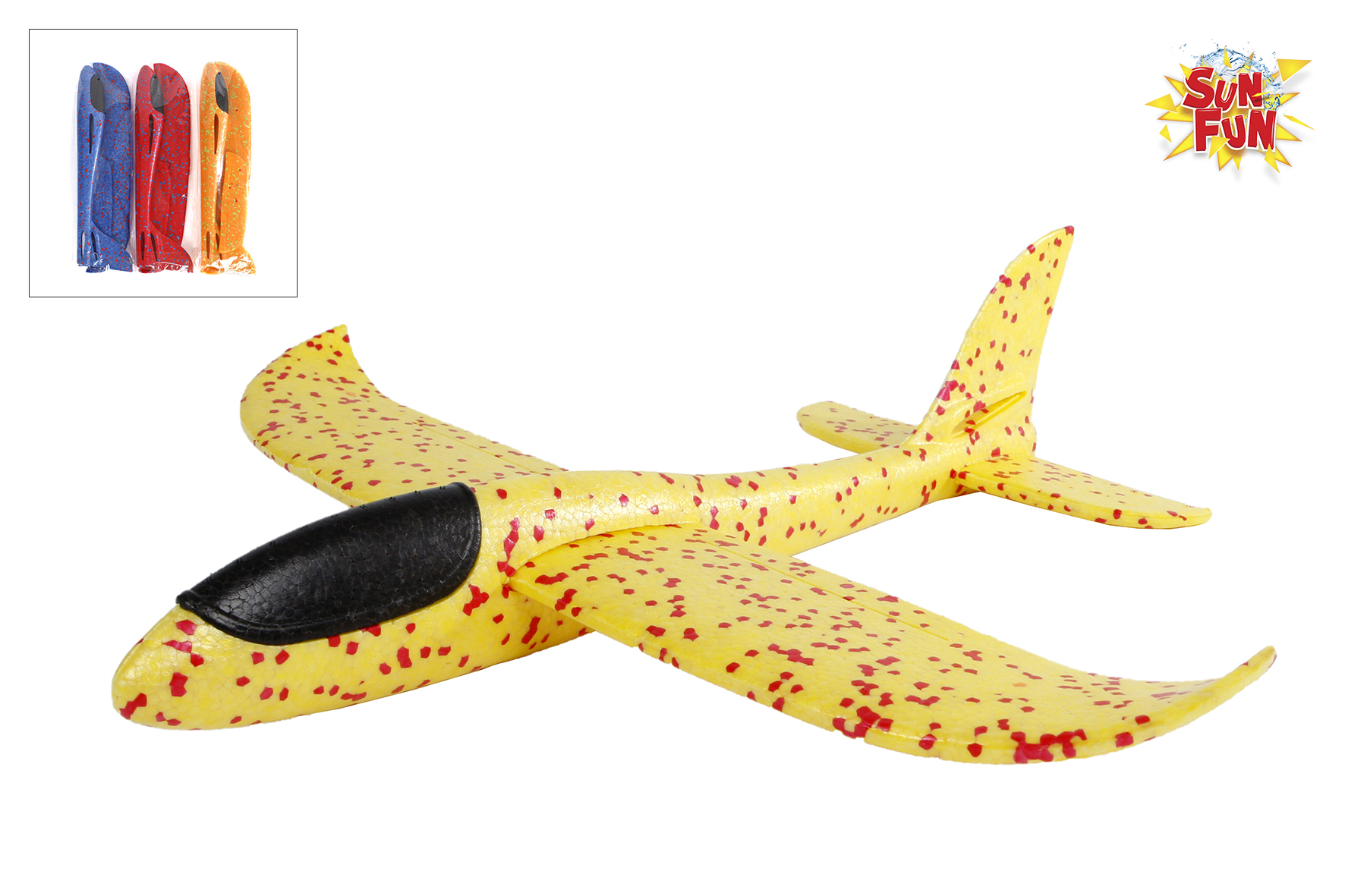 Sun Fun vliegtuig foam 48cm 4ass