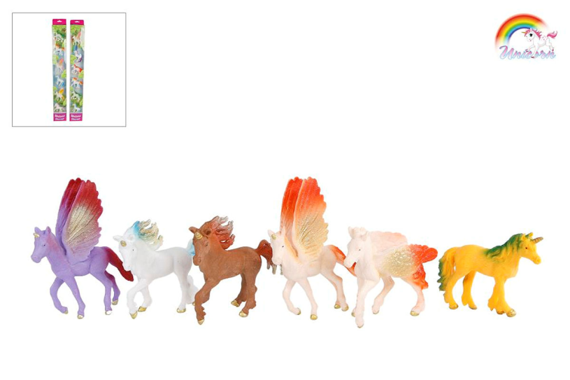 Unicorn eenhoornfiguren 9cm 6 stuks in doos