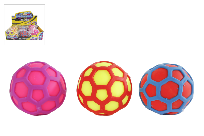 Hexagon squeeze knijpbal 3ass 7cm