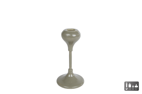 Kandelaar Romee op voet l.groen metaal 8,5x8,5x16cm